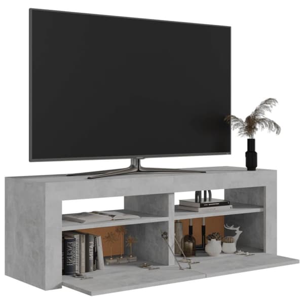 TV-bänkar - Living TV-bänk med LED-belysning betonggrå 120x35x40 cm