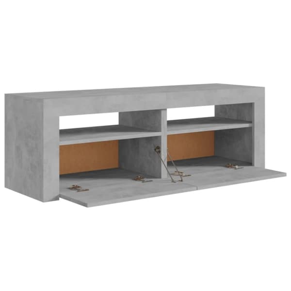 TV-bänkar - Living TV-bänk med LED-belysning betonggrå 120x35x40 cm
