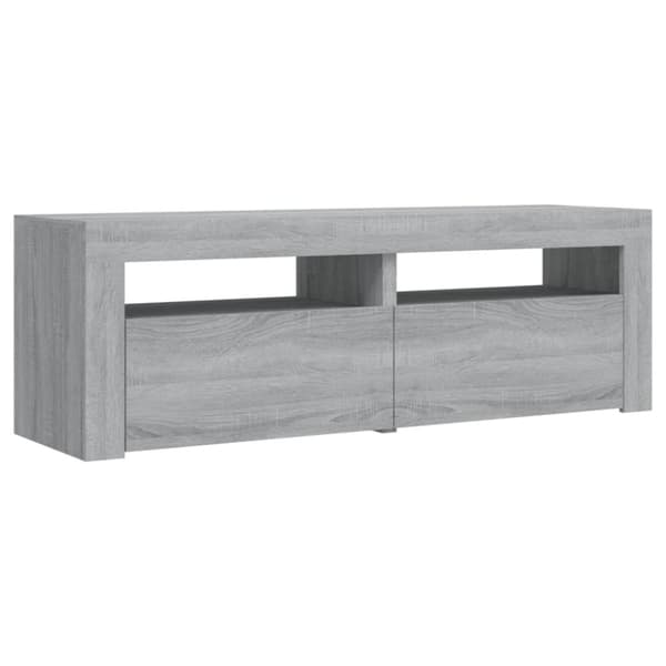 TV-bänkar - Living TV-bänk med LED-belysning grå sonoma 120x35x40 cm