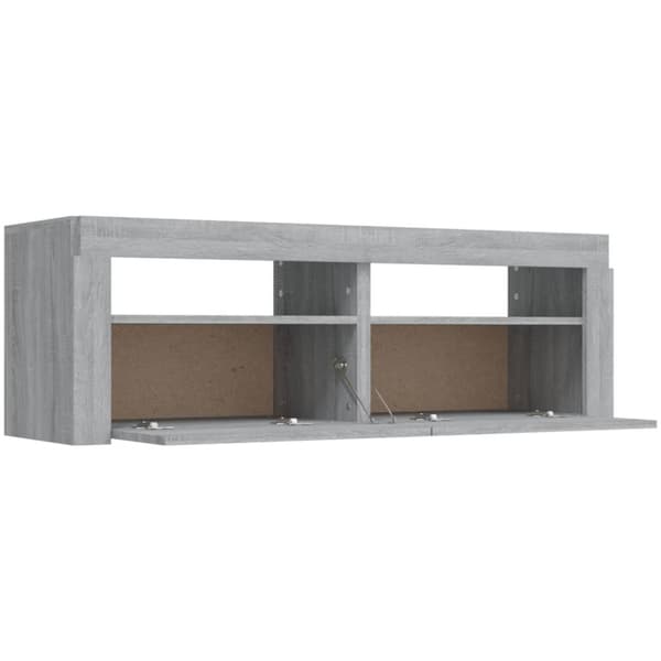 TV-bänkar - Living TV-bänk med LED-belysning grå sonoma 120x35x40 cm
