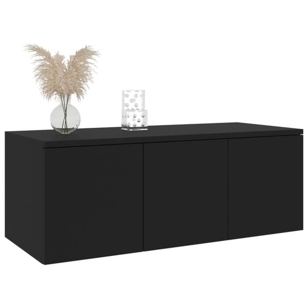 TV-møbler - Living tv-skab 80x34x30 cm spånplade sort