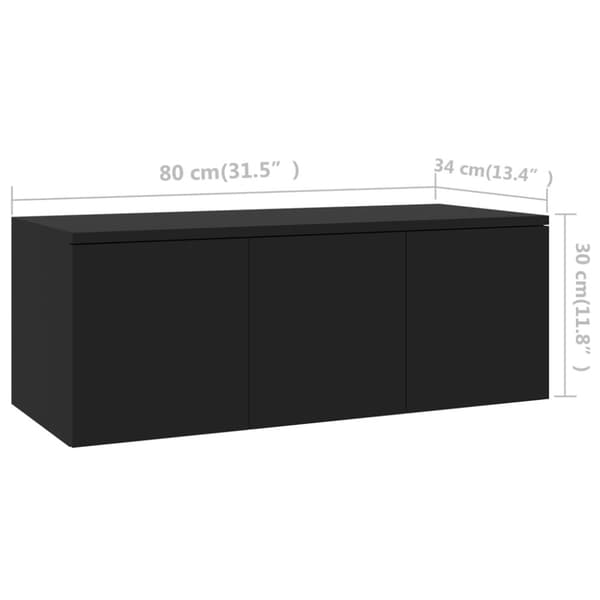 TV-møbler - Living tv-skab 80x34x30 cm spånplade sort