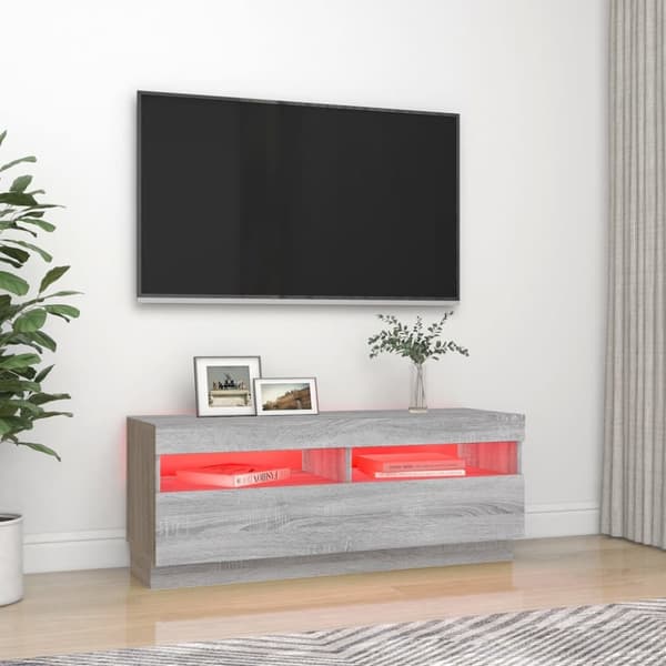 TV-tasot - Living TV-taso LED-valoilla harmaa Sonoma 100x35x40 cm