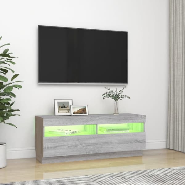 TV-tasot - Living TV-taso LED-valoilla harmaa Sonoma 100x35x40 cm