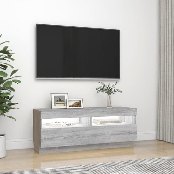 TV-tasot - Living TV-taso LED-valoilla harmaa Sonoma 100x35x40 cm