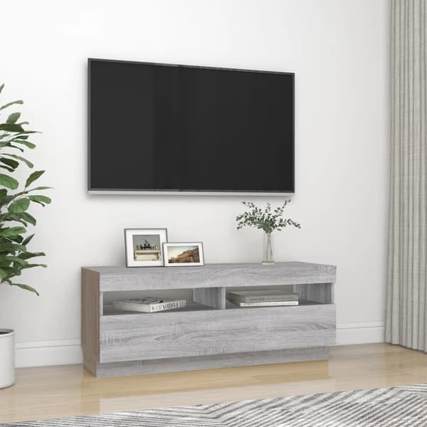 TV-tasot - Living TV-taso LED-valoilla harmaa Sonoma 100x35x40 cm