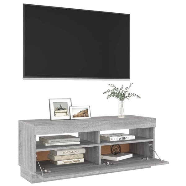 TV-tasot - Living TV-taso LED-valoilla harmaa Sonoma 100x35x40 cm