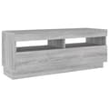 Pikkukuva 9 / 11: TV-tasot - Living TV-taso LED-valoilla harmaa Sonoma 100x35x40 cm