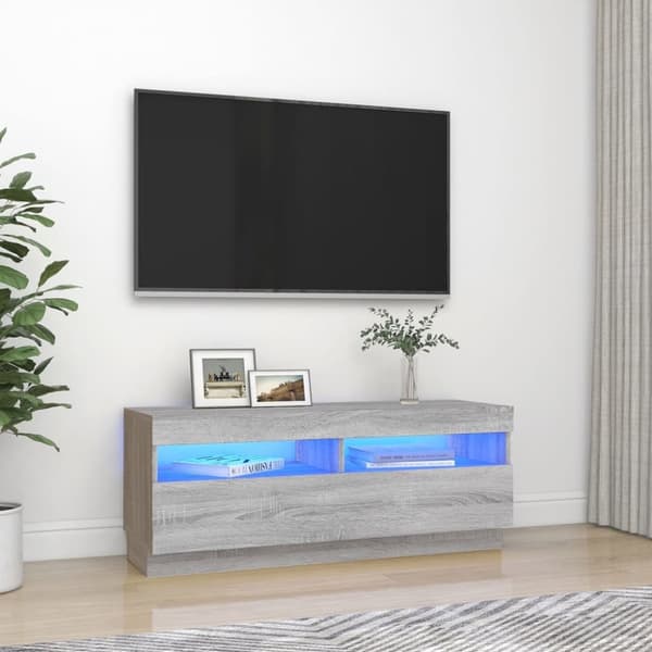 TV-tasot - Living TV-taso LED-valoilla harmaa Sonoma 100x35x40 cm