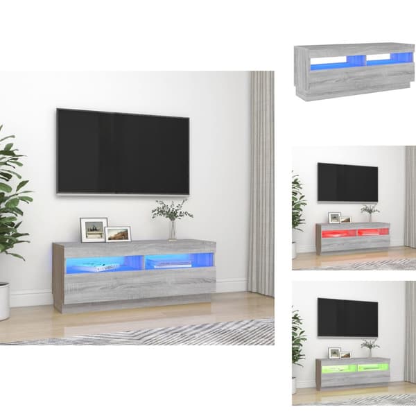 TV-tasot - Living TV-taso LED-valoilla harmaa Sonoma 100x35x40 cm