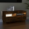 Miniatyrbild 6 av 11: TV-bänkar - Living Tv-bänk med LED-belysning rökfärgad ek 80x35x40 cm