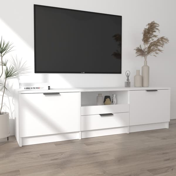 TV-møbler - Living tv-skab 140x35x40 cm konstrueret træ hvid