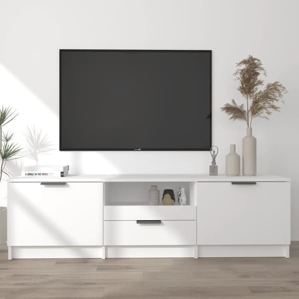 TV-møbler - Living tv-skab 140x35x40 cm konstrueret træ hvid
