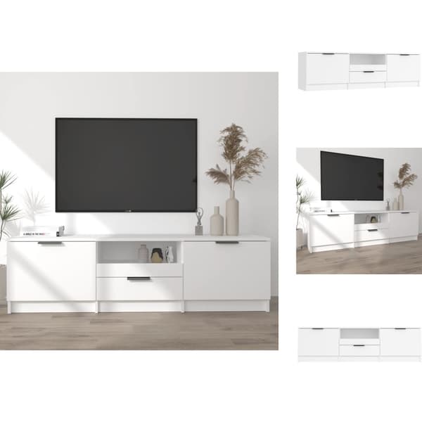 TV-møbler - Living tv-skab 140x35x40 cm konstrueret træ hvid