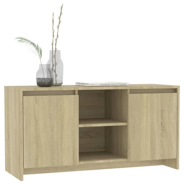 TV-bänkar - Living TV-bänk sonoma-ek 102x37,5x52,5 cm spånskiva