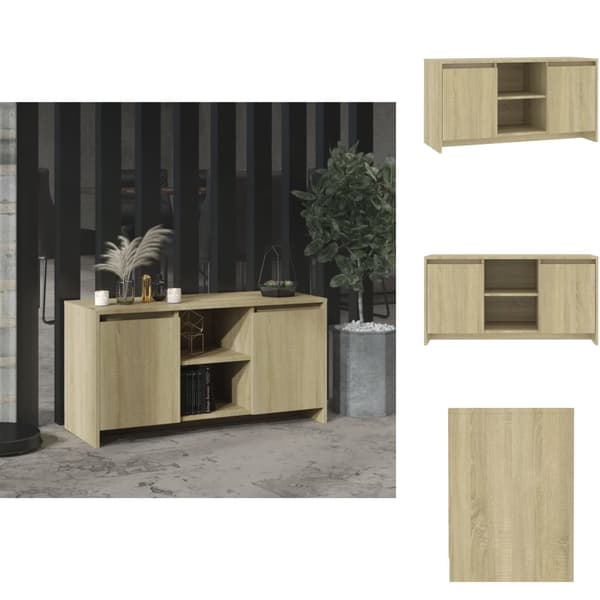 TV-bänkar - Living TV-bänk sonoma-ek 102x37,5x52,5 cm spånskiva