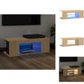 Miniatyrbillede 1 af 11: TV-møbler - Living tv-bord med LED-lys 90x39x30 cm sonoma-eg