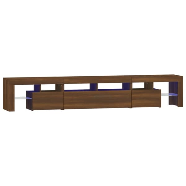 TV-tasot - Living TV-taso LED-valoilla ruskea tammi 230x36,5x40 cm