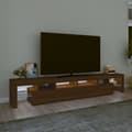 Pikkukuva 4 / 11: TV-tasot - Living TV-taso LED-valoilla ruskea tammi 230x36,5x40 cm