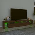 Pikkukuva 5 / 11: TV-tasot - Living TV-taso LED-valoilla ruskea tammi 230x36,5x40 cm