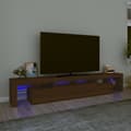 Pikkukuva 2 / 11: TV-tasot - Living TV-taso LED-valoilla ruskea tammi 230x36,5x40 cm