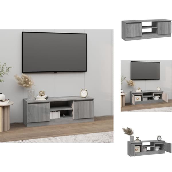 TV-møbler - Living tv-bord med låge 102x30x36 cm grå sonoma-eg