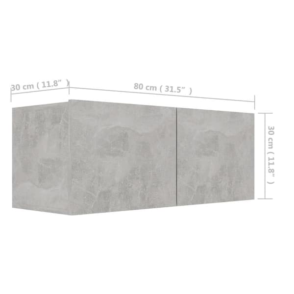 TV-møbler - Living tv-bord 80x30x30 cm konstrueret træ betongrå