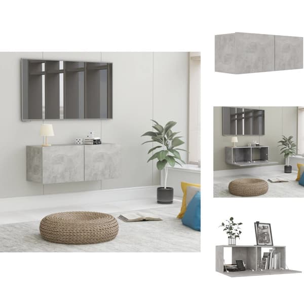 TV-møbler - Living tv-bord 80x30x30 cm konstrueret træ betongrå