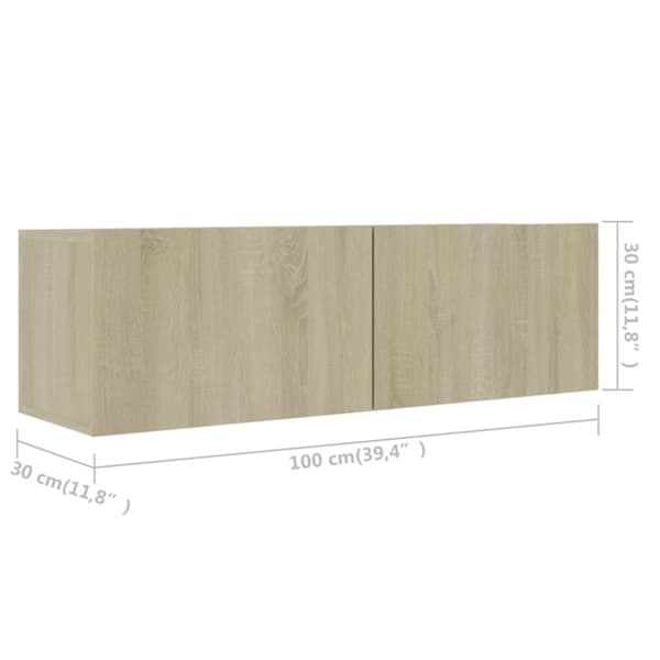 TV-tasot - Living TV-tasot 4 kpl Sonoma-tammi 100x30x30 cm tekninen puu