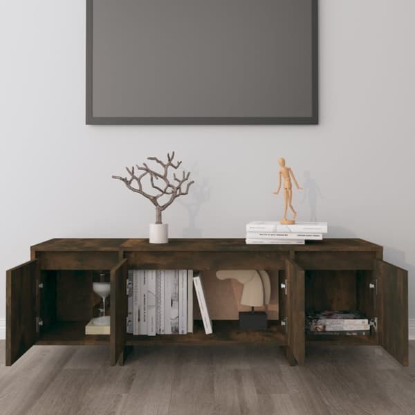TV-bänkar - Living Tv-bänk rökfärgad ek 120x30x40,5 cm konstruerat trä
