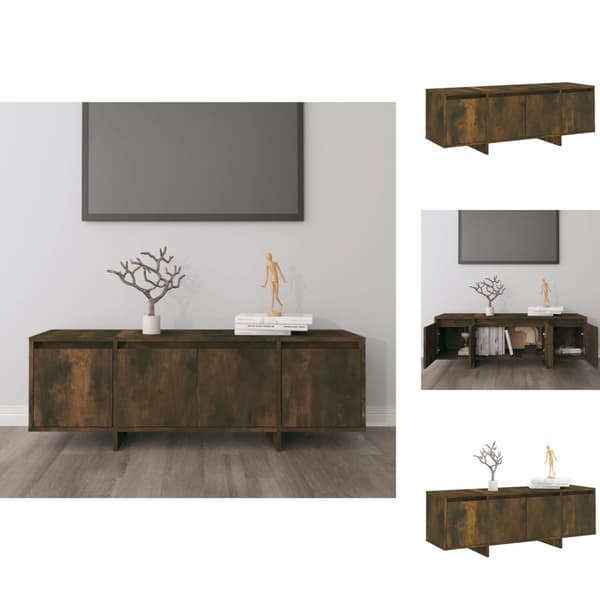 TV-bänkar - Living Tv-bänk rökfärgad ek 120x30x40,5 cm konstruerat trä