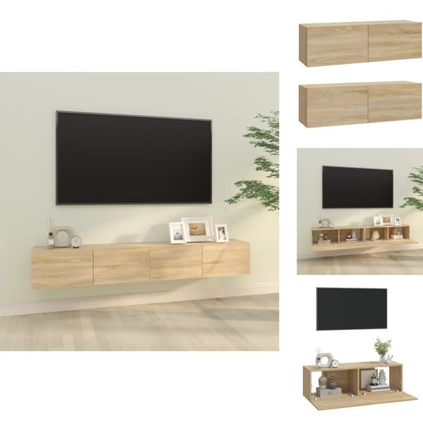TV-bänkar - Living Väggmonterade tv-bänkar 2 st 100x30x30 cm konstruerat trä