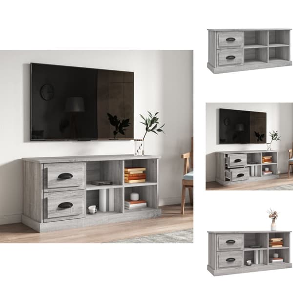 TV-møbler - Living tv-bord 102x35,5x47,5 cm konstrueret træ grå sonoma-eg