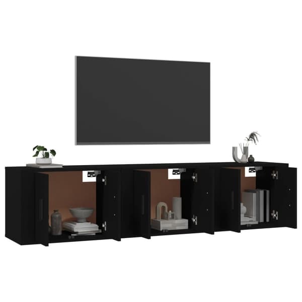 TV-bänkar - Living Väggmonterade tv-skåp 3 st svart 57x34,5x40 cm