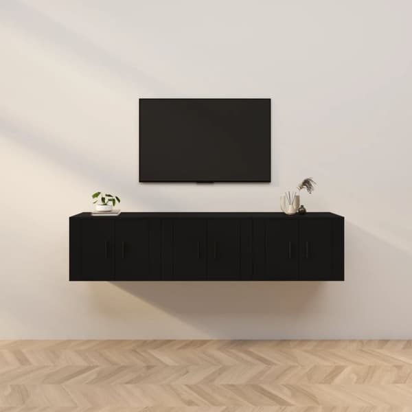 TV-bänkar - Living Väggmonterade tv-skåp 3 st svart 57x34,5x40 cm