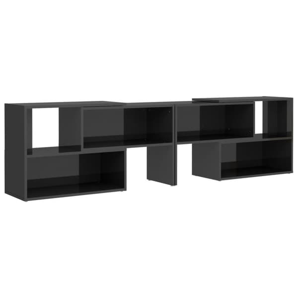 TV-bänkar - Living TV-bänk grå högglans 149x30x52 cm spånskiva