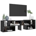 Miniatyrbild 5 av 10: TV-bänkar - Living TV-bänk grå högglans 149x30x52 cm spånskiva