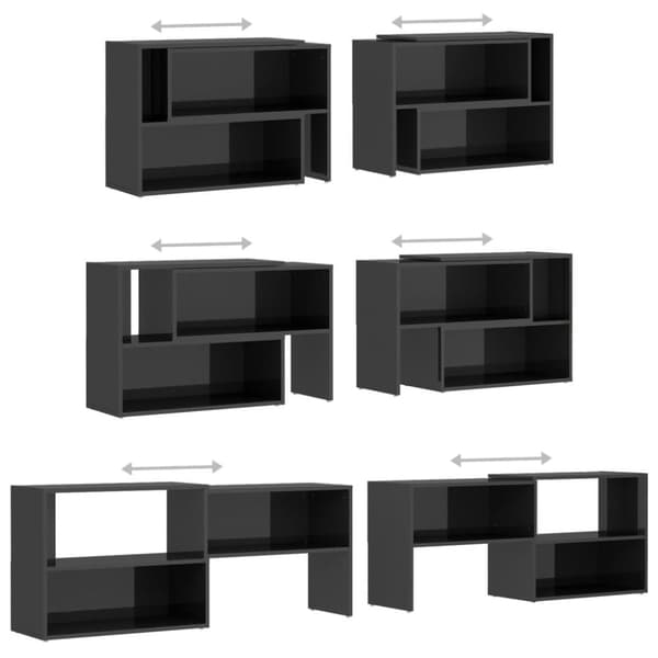 TV-bänkar - Living TV-bänk grå högglans 149x30x52 cm spånskiva