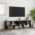 Miniatyrbild 2 av 10: TV-bänkar - Living TV-bänk grå högglans 149x30x52 cm spånskiva