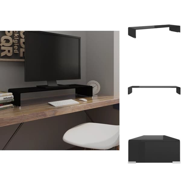 TV-møbler - Living TV-stander/monitorstand sort glas 90x30x13 cm
