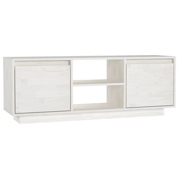 TV-møbler - Living tv-skab 110x30x40 cm massivt fyrretræ hvid
