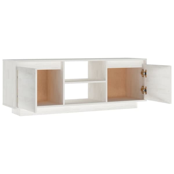 TV-møbler - Living tv-skab 110x30x40 cm massivt fyrretræ hvid