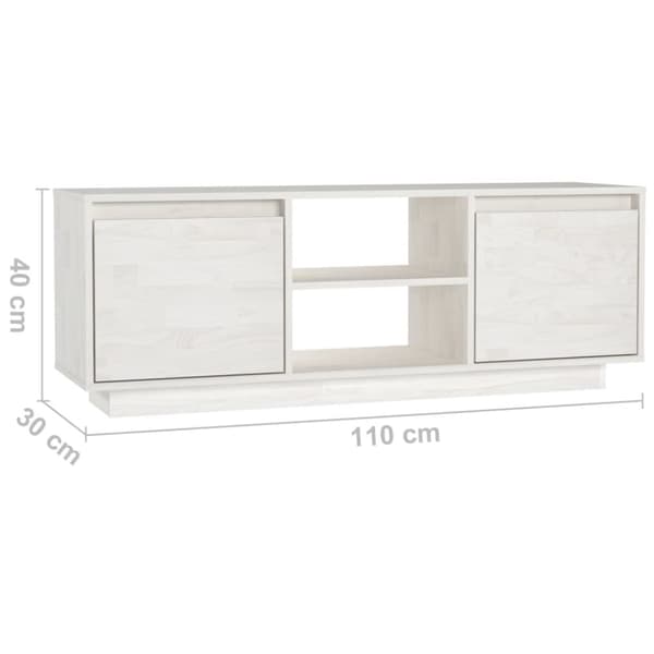 TV-møbler - Living tv-skab 110x30x40 cm massivt fyrretræ hvid