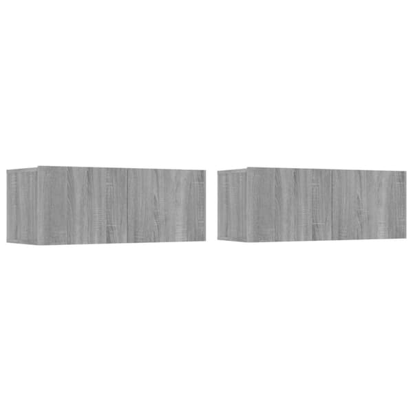 TV-møbler - Living tv-skabe 2 stk. 80x30x30 cm konstrueret træ grå sonoma-eg