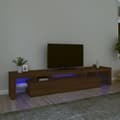 Miniatyrbild 2 av 11: TV-bänkar - Living Tv-bänk med LED-belysning brun ek 215x36,5x40 cm