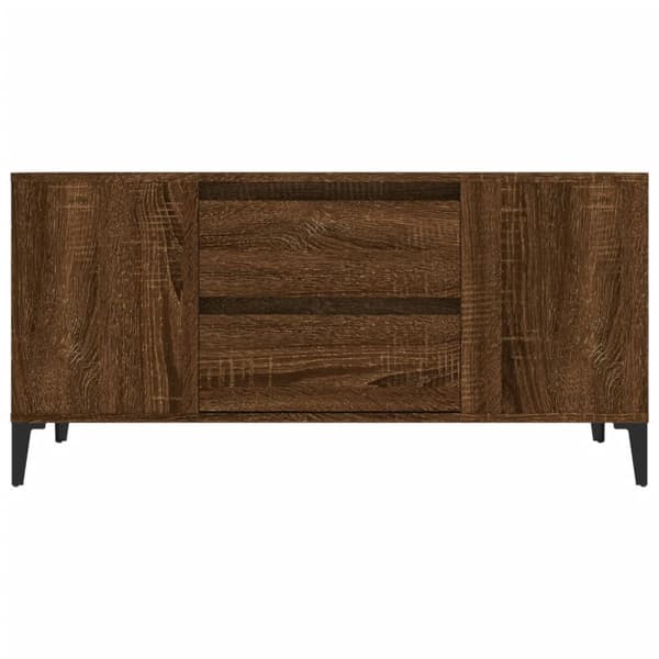 TV-bänkar - Living Tv-bänk brun ek 102x44,5x50 cm konstruerat trä