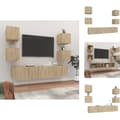 Miniatyrbillede 1 af 11: TV-møbler - Living tv-skabssæt 6 dele konstrueret træ sonoma-eg
