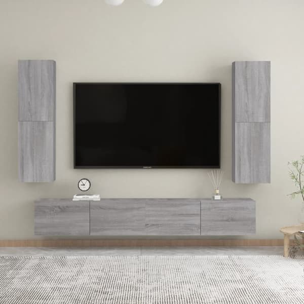 TV-bänkar - Living Väggmonteradt tv-skåp grå sonoma 30,5x30x110 cm
