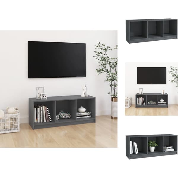 TV-bänkar - Living TV-bänk grå 104x33x41 cm massiv furu