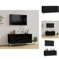 Miniatyrbillede 1 af 11: TV-møbler - Living tv-bord 102x44,5x50 cm konstrueret træ sort